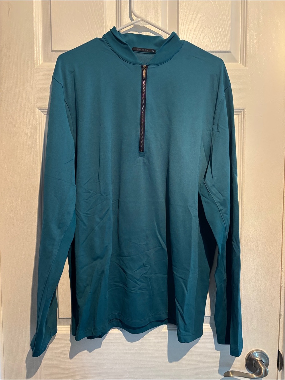 Men's Teal Half-Zip Performance Sweater